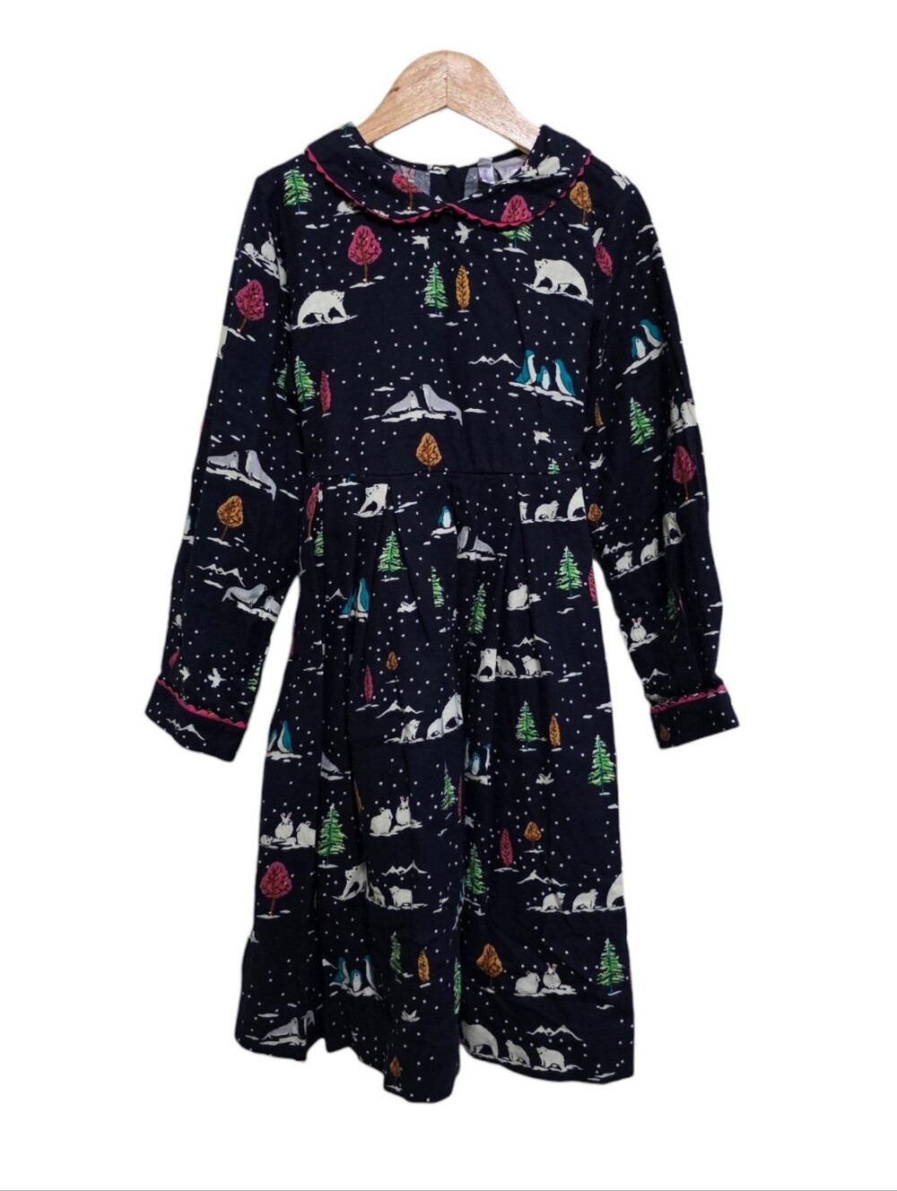 Rachel Riley Novelty Arctic Print Dress Size 7Y